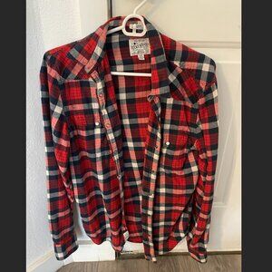 Plaid Lucky Brand Button-Down Shirt, Size S